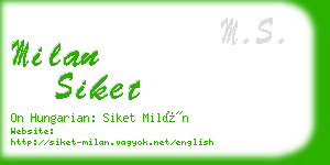 milan siket business card